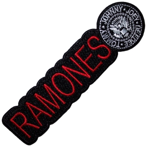 Ramones - Logo & Seal Woven Patch ryhmässä MERCHANDISE / Merch / Punk @ Bengans Skivbutik AB (5538332)