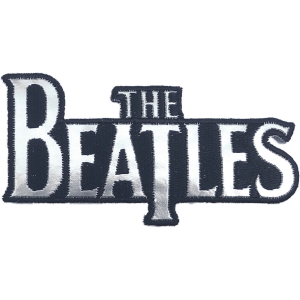The Beatles - Silver Drop T Logo Die-Cut Patch ryhmässä MERCHANDISE / Merch / Pop-Rock @ Bengans Skivbutik AB (5538490)
