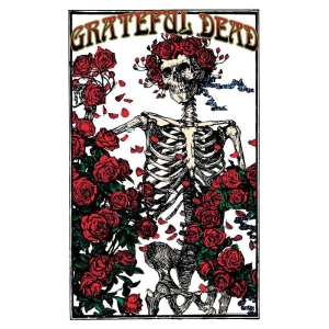 Grateful Dead - Skeleton & Rose Textile Poster ryhmässä MERCHANDISE / Merch / Pop-Rock @ Bengans Skivbutik AB (5538706)