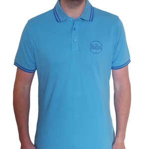The Beatles - Drum Logo Uni Lht Blue Piké: ryhmässä MERCH @ Bengans Skivbutik AB (5542811r)