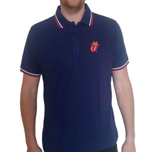 Rolling Stones - Classic Tongue Uni Navy Piké:  ryhmässä MERCHANDISE / T-paita / Pop-Rock @ Bengans Skivbutik AB (5542828r)
