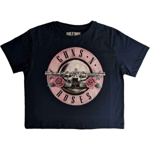 Guns N Roses - Classic Logo Lady Navy Crop Top:   (S) ryhmässä MERCHANDISE / T-paita / Heavy Metal @ Bengans Skivbutik AB (5543012)