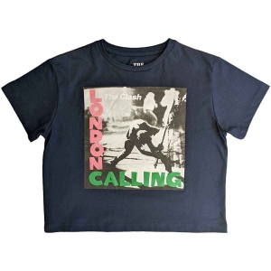 The Clash - London Calling Lady Navy Crop Top:  ryhmässä MERCHANDISE / T-paita / Punk @ Bengans Skivbutik AB (5543153r)