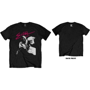 Elton John - Pink Brush Uni Bl  ryhmässä MERCHANDISE / T-paita / Pop-Rock @ Bengans Skivbutik AB (5543913r)
