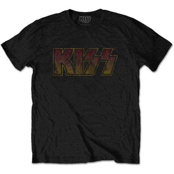 Kiss - Vintage Classic Logo Uni Bl T-Shirt ryhmässä MERCH / Vaatteet / T-paidat @ Bengans Skivbutik AB (5544845r)