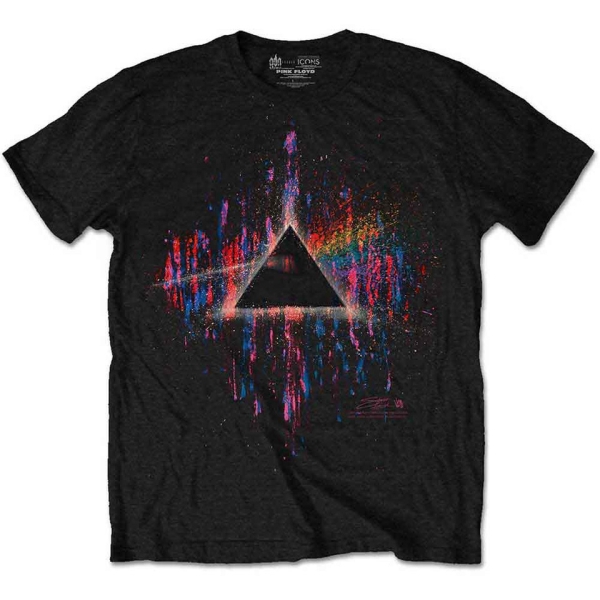 Pink Floyd - Dsotm Pink Splatter Uni Bl T-Shirt ryhmässä MERCH / Vaatteet / T-paidat @ Bengans Skivbutik AB (5545557r)