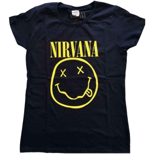 Nirvana - Yellow Happy Face Lady Navy (2XL) ryhmässä MERCHANDISE / T-paita / Pop-Rock @ Bengans Skivbutik AB (5546265)