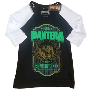 Pantera - Snakebite Xxx Label Lady Bl/Wht Raglan  (3XL) ryhmässä MERCHANDISE / T-paita / Heavy Metal @ Bengans Skivbutik AB (5546547)