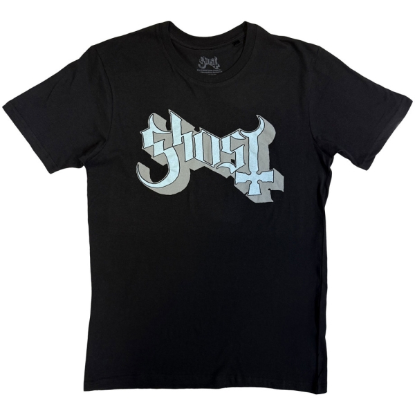 Ghost - Blue/Grey Keyline Logo Uni Bl T-Shirt ryhmässä MERCH / Vaatteet / T-paidat @ Bengans Skivbutik AB (5546767r)