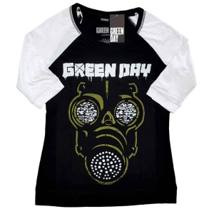 Green Day - Green Mask Lady Bl/Wht Raglan (3XL) ryhmässä MERCHANDISE / T-paita / Punk @ Bengans Skivbutik AB (5546804)