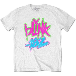 Blink-182 - Neon Logo Boys T-Shirt Wht ryhmässä MERCH @ Bengans Skivbutik AB (5548656r)