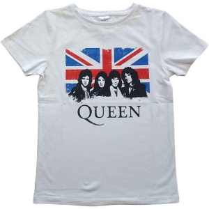 Queen - Vtge Union Jack Boyst-Shirt  Wht ryhmässä MERCHANDISE / Merch / Pop-Rock @ Bengans Skivbutik AB (5548808r)
