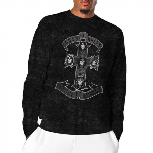 Guns N Roses - Monochrome Cross Bl Dip-Dye L/S ryhmässä Övrigt / @ Bengans Skivbutik AB (5552288r)