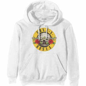 Guns N Roses - Classic Logo Uni Wht Hoodie ryhmässä Övrigt / @ Bengans Skivbutik AB (5552574r)