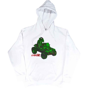 Gorillaz - Green Jeep Uni Wht Hoodie  ryhmässä Övrigt /  @ Bengans Skivbutik AB (5552586r)