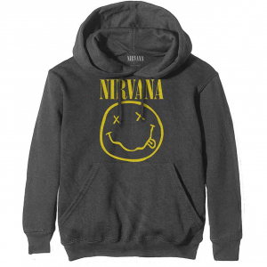 Nirvana - Yellow Happy Face Char Hoodie ryhmässä Övrigt / @ Bengans Skivbutik AB (5553889r)