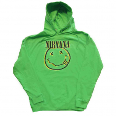 Nirvana - Inverse Happy Face Uni Green Hoodie ryhmässä Övrigt /  @ Bengans Skivbutik AB (5553892r)
