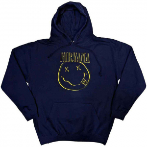 Nirvana - Inverse Happy Face Uni Navy Hoodie ryhmässä Övrigt /  @ Bengans Skivbutik AB (5553893r)