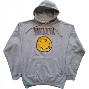 Nirvana - Xerox Happy Face Pink Grey Hoodie ryhmässä Övrigt /  @ Bengans Skivbutik AB (5553895r)