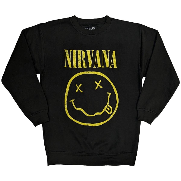 Nirvana - Yellow Happy Face Bl Sweatshirt ryhmässä MERCH / Vaatteet / Collegepaidat @ Bengans Skivbutik AB (5553905r)