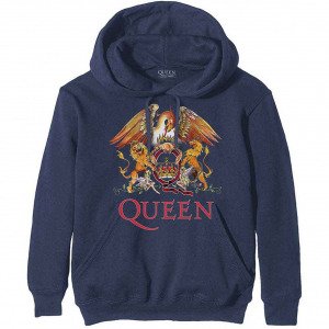 Queen - Classic Crest Navy Hoodie ryhmässä Övrigt /  @ Bengans Skivbutik AB (5553963r)