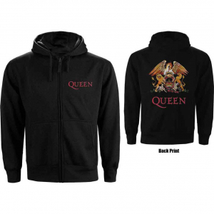 Queen - Classic Crest Uni Bl Zip Hoodie ryhmässä Övrigt /  @ Bengans Skivbutik AB (5553974r)