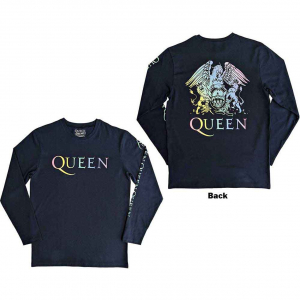 Queen - Rainbow Crest Denim Longsleeve ryhmässä Övrigt /  @ Bengans Skivbutik AB (5554113r)