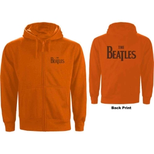 The Beatles - Drop T Logo B-Print Orange Zip Hoodie ryhmässä MERCHANDISE / Hupparit / Pop-Rock @ Bengans Skivbutik AB (5555033)