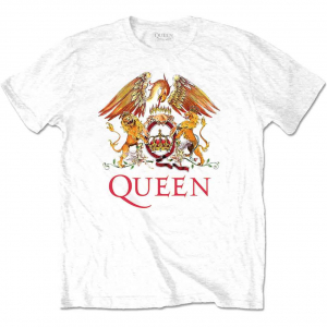 Queen - Classic Crest Uni Wht T-Shirt ryhmässä Övrigt /  @ Bengans Skivbutik AB (5556650)