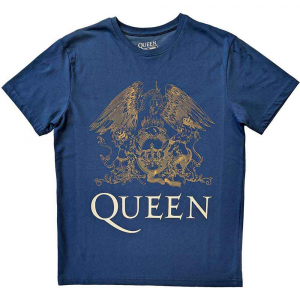 Queen - Crest Uni Denim T-Shirt  (XL) ryhmässä Övrigt /  @ Bengans Skivbutik AB (5556766)