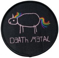Death Metal - Patch Death Metal Unicorn Black Rou ryhmässä MERCHANDISE / Kangasmerkki / Heavy Metal @ Bengans Skivbutik AB (5558766)