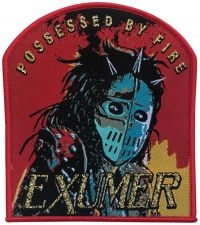 Exhumer - Patch Possessed By Fire Red Border ryhmässä MERCHANDISE / Kangasmerkki / Heavy Metal @ Bengans Skivbutik AB (5562690)