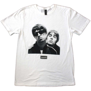 Oasis - Noel & Liam Square Photo Wht T-Shirt (M) ryhmässä MERCHANDISE / T-paita / Pop-Rock @ Bengans Skivbutik AB (5564157)
