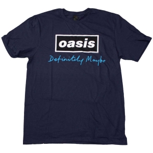 Oasis - Definitely Maybe Text Logo Navy T-Shirt ryhmässä MERCHANDISE / T-paita / Pop-Rock @ Bengans Skivbutik AB (5564214r)