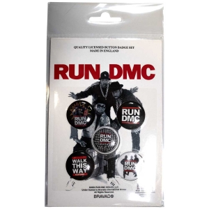 Run Dmc - Walk This Way Button Badge Pack ryhmässä MERCHANDISE / Merch / Hip Hop-Rap @ Bengans Skivbutik AB (5569300)