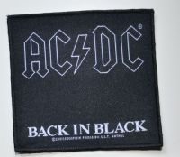 Ac/Dc - Patch Back In Black (9,5 X 10,1 Cm) ryhmässä MERCHANDISE / Kangasmerkki / Heavy Metal @ Bengans Skivbutik AB (5577289)