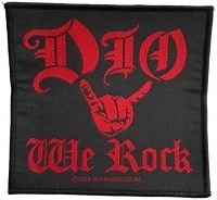 Dio - Patch We Rock (9,5 X 10 Cm) ryhmässä MERCHANDISE / Kangasmerkki / Heavy Metal @ Bengans Skivbutik AB (5577525)