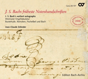 Jean-Claude Zehnder - J.S. Bach’S Earliest Autographs ryhmässä CD / Klassiskt @ Bengans Skivbutik AB (5579619)