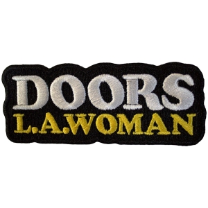 The Doors - La Woman Text Logo Bl Woven Patch ryhmässä MERCHANDISE / Merch / Pop-Rock @ Bengans Skivbutik AB (5581812)