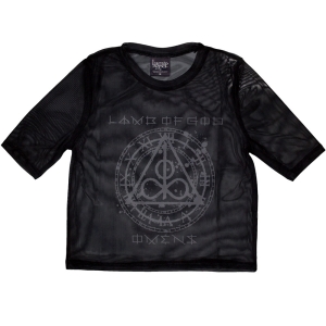 Lamb Of God - Omens Clock Lady Bl Mesh Crop Top ryhmässä MERCHANDISE / T-paita / Hårdrock @ Bengans Skivbutik AB (5583034r)