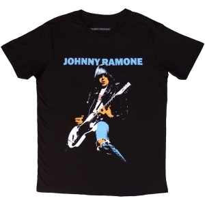 Johnny Ramone - Ripped Denim Uni Bl T-Shirt ryhmässä MERCHANDISE / T-paita / Punk @ Bengans Skivbutik AB (5583346r)