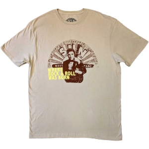 Elvis Presley - Sun Records Elvis Where R&R Was Born Uni Sand T-Shirt ryhmässä MERCHANDISE / T-paita / Pop-Rock @ Bengans Skivbutik AB (5583999r)