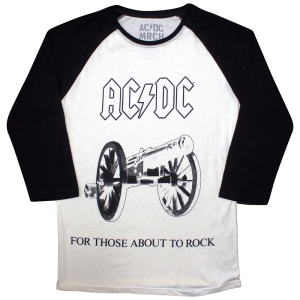Ac/Dc - For Those About To Rock Uni Bl/Wht Longsleeve ryhmässä MERCHANDISE / T-paita / Hårdrock @ Bengans Skivbutik AB (5586327r)