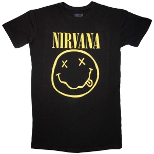 Nirvana - Yellow Happy Face Lady Bl T-Shirt Dress ryhmässä MERCHANDISE / T-paita / Pop-Rock @ Bengans Skivbutik AB (5587393r)