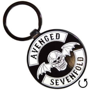 Avenged Sevenfold  - Deathbat Crest Double-Sided Keychain ryhmässä MERCHANDISE / Merch / Pop-Rock @ Bengans Skivbutik AB (5589209)