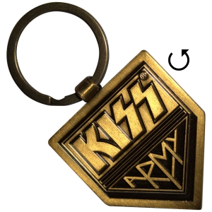 Kiss   - Gold Army Pennant Double-Sided Keychain ryhmässä MERCHANDISE / Merch / Hårdrock @ Bengans Skivbutik AB (5589258)
