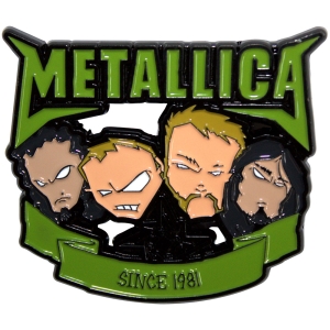 Metallica - Since 1981 Heads Pin Badge ryhmässä MERCHANDISE / Merch / Hårdrock @ Bengans Skivbutik AB (5589267)
