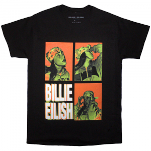 Billie Eilish - 3 Photo Logo Uni Bl T-Shirt ryhmässä MERCHANDISE / T-paita / Pop-Rock @ Bengans Skivbutik AB (5593175r)