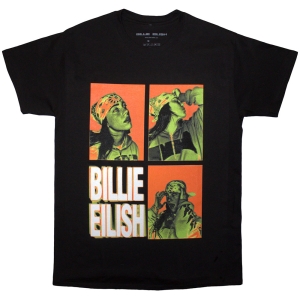 Billie Eilish - 3 Photo Logo Uni Bl T-Shirt ryhmässä MERCHANDISE / T-paita / Pop-Rock @ Bengans Skivbutik AB (5593175r)