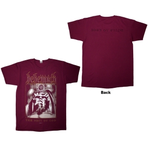 Behemoth - The Shit Ov God Cover Uni Red T-Shirt ryhmässä MERCHANDISE / T-paita / Nyheter / Hårdrock @ Bengans Skivbutik AB (5628724r)